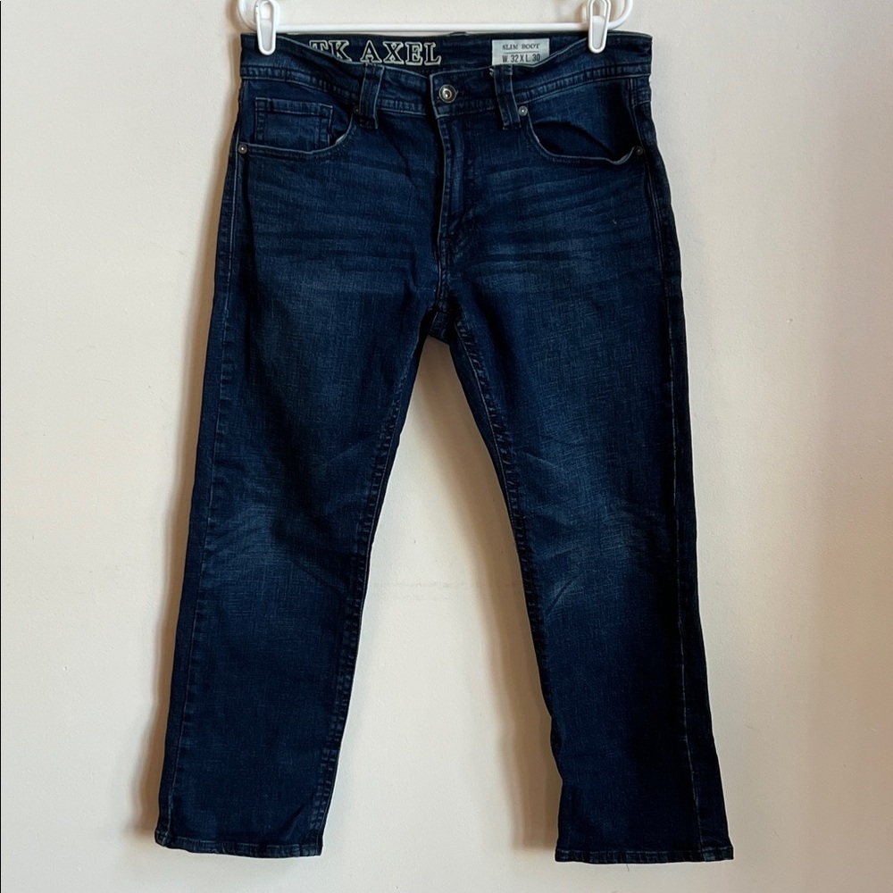 TK Axel Men's Deep Blue Straight slim boot Jeans